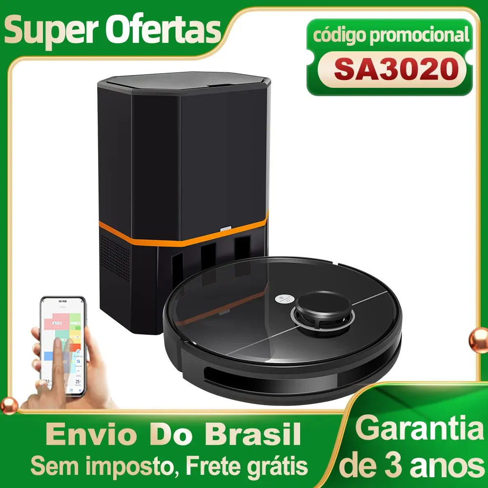 [Dobrasil] Aspirador Rob Abir R30 - Auto-Esvaziante, 6500pa